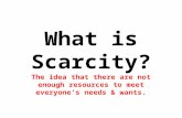 What is Scarcity? The idea that there are not enough resources to meet everyone’s needs & wants.