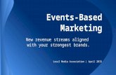 Events-Based Marketing New revenue streams aligned with your strongest brands. Local Media Association | April 2015.