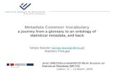 Metadata Common Vocabulary a journey from a glossary to an ontology of statistical metadata, and back Sérgio Bacelar (sergio.bacelar@ine.pt)sergio.bacelar@ine.pt.