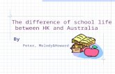 The difference of school life between HK and Australia By Peter, Melody&Howard.