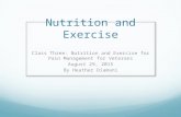 Nutrition and Exercise Class Three: Nutrition and Exercise for Pain Management for Veterans August 29, 2015 By Heather Díamani.