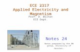 Prof. D. Wilton ECE Dept. Notes 24 ECE 2317 Applied Electricity and Magnetism Notes prepared by the EM group, University of Houston.