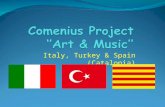 Italy, Turkey & Spain (Catalonia). Comenius aims are to: Improve and increase the mobility of pupils and educational staff across the EU Improve our English.
