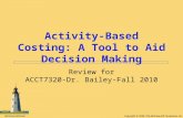 Copyright © 2008, The McGraw-Hill Companies, Inc.McGraw-Hill/Irwin Review for ACCT7320-Dr. Bailey-Fall 2010 Activity-Based Costing: A Tool to Aid Decision.