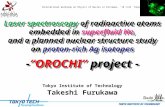 Laser spectroscopy of radioactive atoms embedded in superfluid He, and a planned nuclear structure study on proton-rich Ag isotopes -“OROCHI” project -