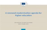 A renewed modernisation agenda for higher education Julie Anderson, European Commission Delft, 2 October 2015.