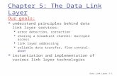 Data Link Layer5-1 Chapter 5: The Data Link Layer Our goals:  understand principles behind data link layer services:  error detection, correction  sharing.