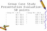 Group Case Study Presentation Evaluation: 50 points Group #1 = 49.4 #2 = 49.4 #3 = 49.2 #4 = 49.8 #5 = 49.0 #6 = 48.3 #7 = 48.4 #8 = 49.8 Group #9 = 49.6.