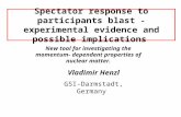 Spectator response to participants blast - experimental evidence and possible implications New tool for investigating the momentum- dependent properties.