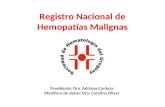 Registro Nacional de Hemopatías Malignas Presidente: Dra. Adriana Cardeza Monitora de datos: Dra. Carolina Oliver.