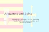Aragonese and Bable By Cathryn Johnson, Emma Santoyo, Nicola Fellows, Francesca Hay and Andreas Pavlou.