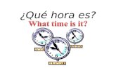 ¿Qué hora es? ¿Qué hora es? = What time is it? Es la una. Any time starting with 1 = Any other time = Son las...