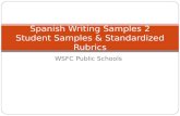 WSFC Public Schools Spanish Writing Samples 2 Student Samples & Standardized Rubrics.