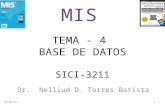 TEMA - 4 BASE DE DATOS SICI-3211 Dr. Nelliud D. Torres Batista  28/04/2015 1 MIS.