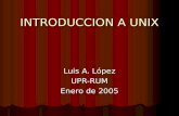 INTRODUCCION A UNIX Luis A. López UPR-RUM Enero de 2005.