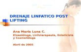DRENAJE LINFATICO POST LIFTING Ana María Luna C. Kinesióloga, Linfoterapeuta, Esteticista y Cosmetóloga Abril de 2005.