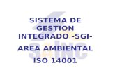 SISTEMA DE GESTION INTEGRADO -SGI- AREA AMBIENTAL ISO 14001.