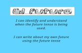 I can identify and understand when the future tense is being used. I can write about my own future using the future tense.