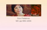 Dos Palabras MC pp 995-1004. La vida y obra de Isabel Allende 1982 2010 2000 2002 1991 2005.