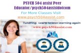 PSYCH 504 assist Peer Educator/psych504assistdotcom
