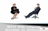 Worst Body Language Mistakes in Interview