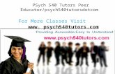 PSYch 540 Tutors Peer Educator/psych540tutorsdotcom