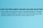 6 key factors about online college selection.