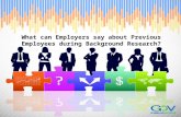 What can Employers say about Previous Employees during Backg