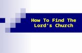 How To Find The Lord’s Church