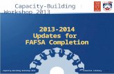 2013-2014 Updates for  FAFSA Completion