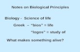 Notes on Biological Principles