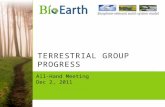 Terrestrial Group Progress