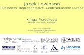 Jacek Lewinson Publishers’ Representative, Central/Eastern Europe