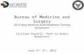 Bureau of Medicine and Surgery 2012 Navy Medicine Audit Readiness Training  Symposium