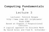 Computing Fundamentals 1 Lecture 3
