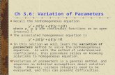 Ch 3.6: Variation of Parameters