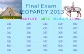 Final Exam  JEOPARDY 2013
