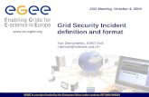 Grid Security Incident definition and format  Yuri Demchenko, AIRG UvA
