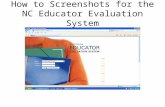 How to Screenshots for the NC Educator Evaluation System