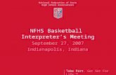 NFHS Basketball  Interpreter’s Meeting