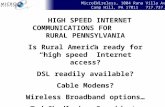 HIGH SPEED INTERNET   COMMUNICATIONS FOR       RURAL PENNSYLVANIA