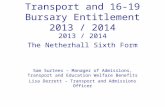 Transport and 16-19 Bursary Entitlement 2013 / 2014