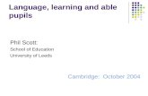 Language, learning and able pupils
