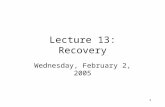 Lecture 13: Recovery