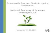 Sustainability Improves Student Learning Convocation