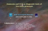 Ammonia and CCS as diagnostic tools of  low-mass protostars