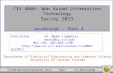 CIS 4004: Web Based Information Technology Spring 2013  JavaScript – Part 3