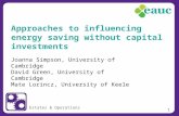 Approaches to influencing energy saving without capital investments