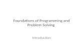 Foundations of Programming and Problem Solving