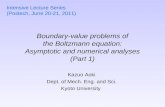Boundary-value problems of the Boltzmann equation: Asymptotic and numerical analyses (Part 1)